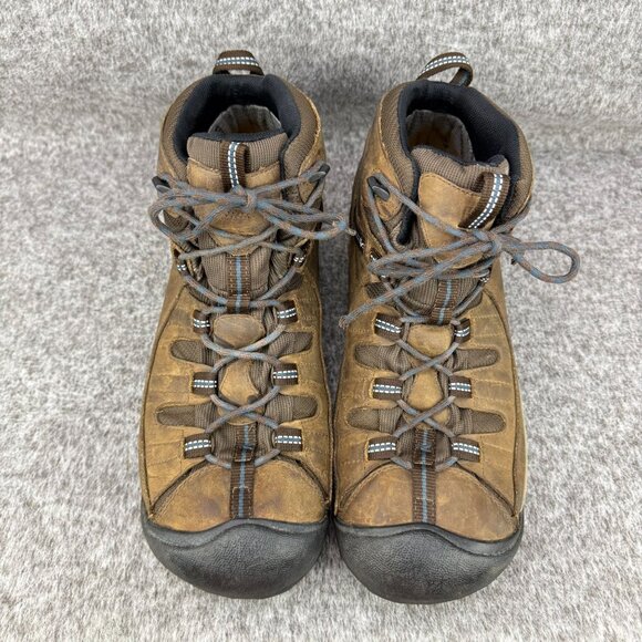 ✅ Men’s 12 Keen Targhee Brown Leather Hiking Boots Waterproof Keen-dry Cap-Toe - Picture 6 of 11